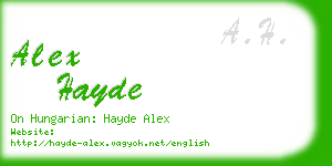 alex hayde business card